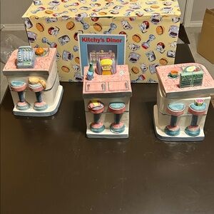 Fitz and Floyd Retro Diner Set - Pink and Blue
